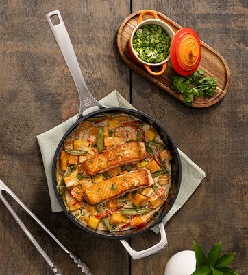 Seared Salmon in Coconut Green Curry